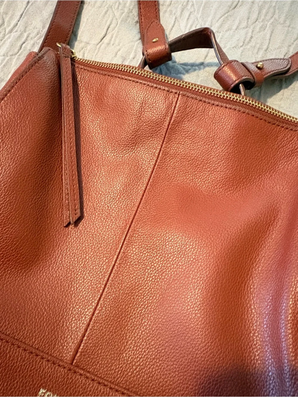 Fossil pebbled leather